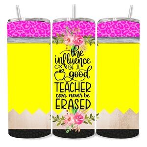 Teacher 20 oz Tumbler with Pink Leopard Print